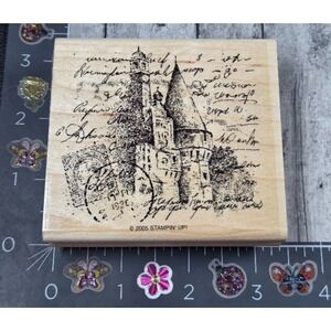 Stampin' Up! Provincial Building Collage Castle 2005  Rubber Stamp Wood #V49